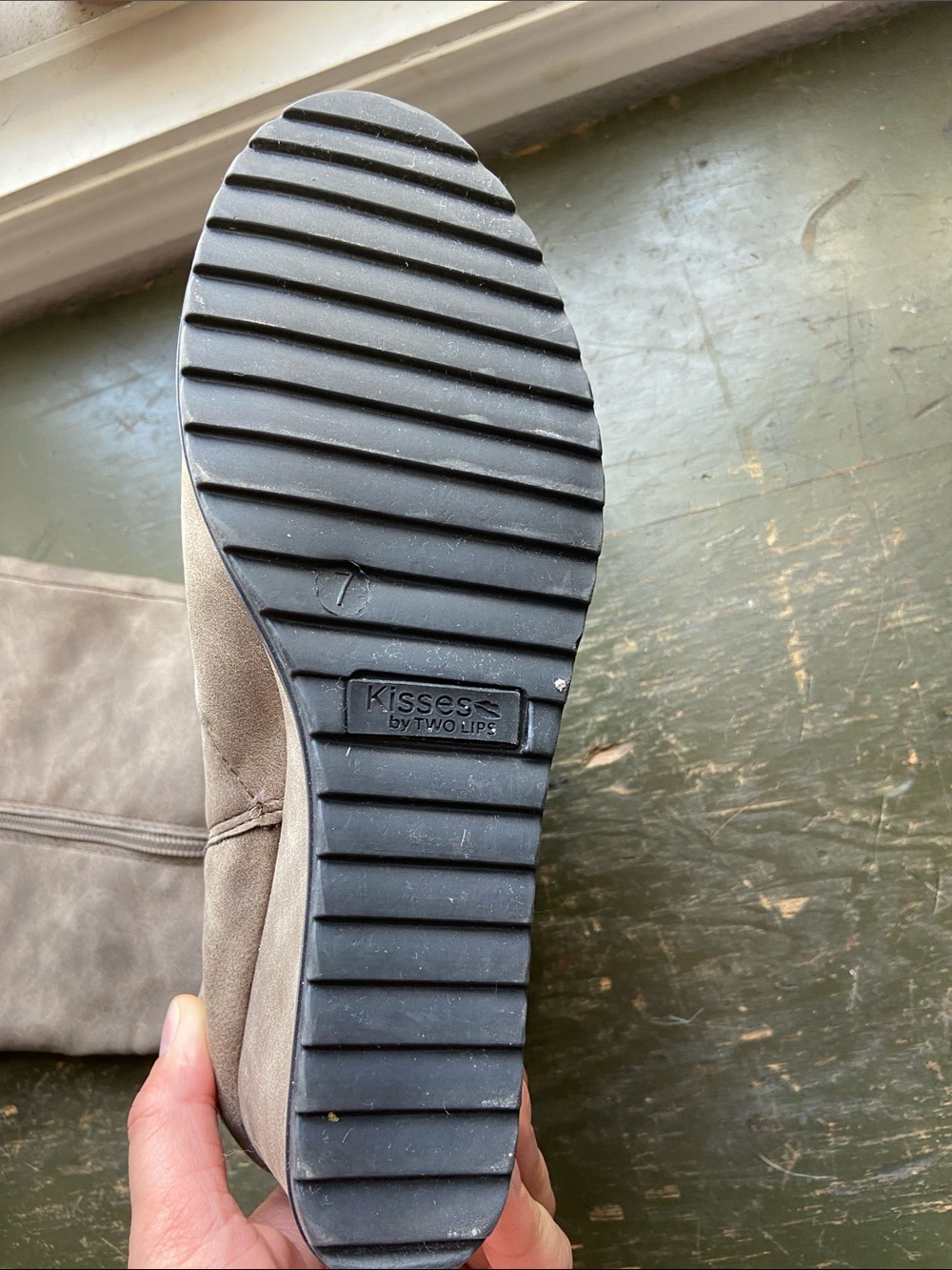 Grey wedge boots - Picture 4 of 4